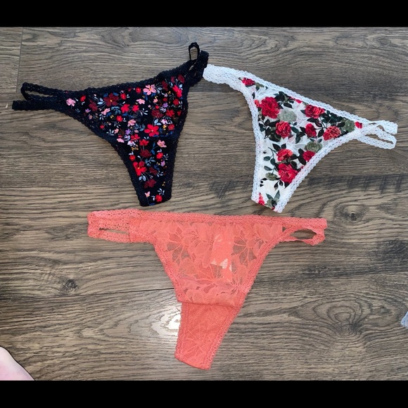PINK Victoria's Secret Other - Victoria Secret pink strappy lace thong bundle lot